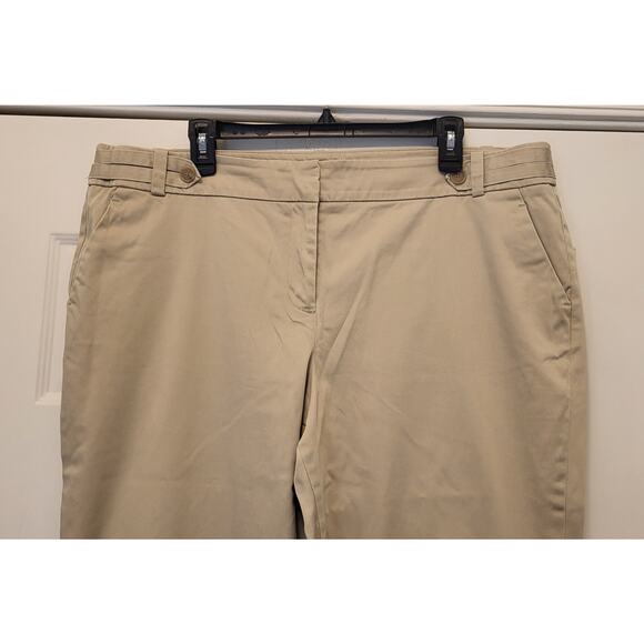 Ann Taylor LOFT Women’s Khaki Wide Leg Trousers Size 18T Tall Lightweight Chinos - Picture 6 of 13